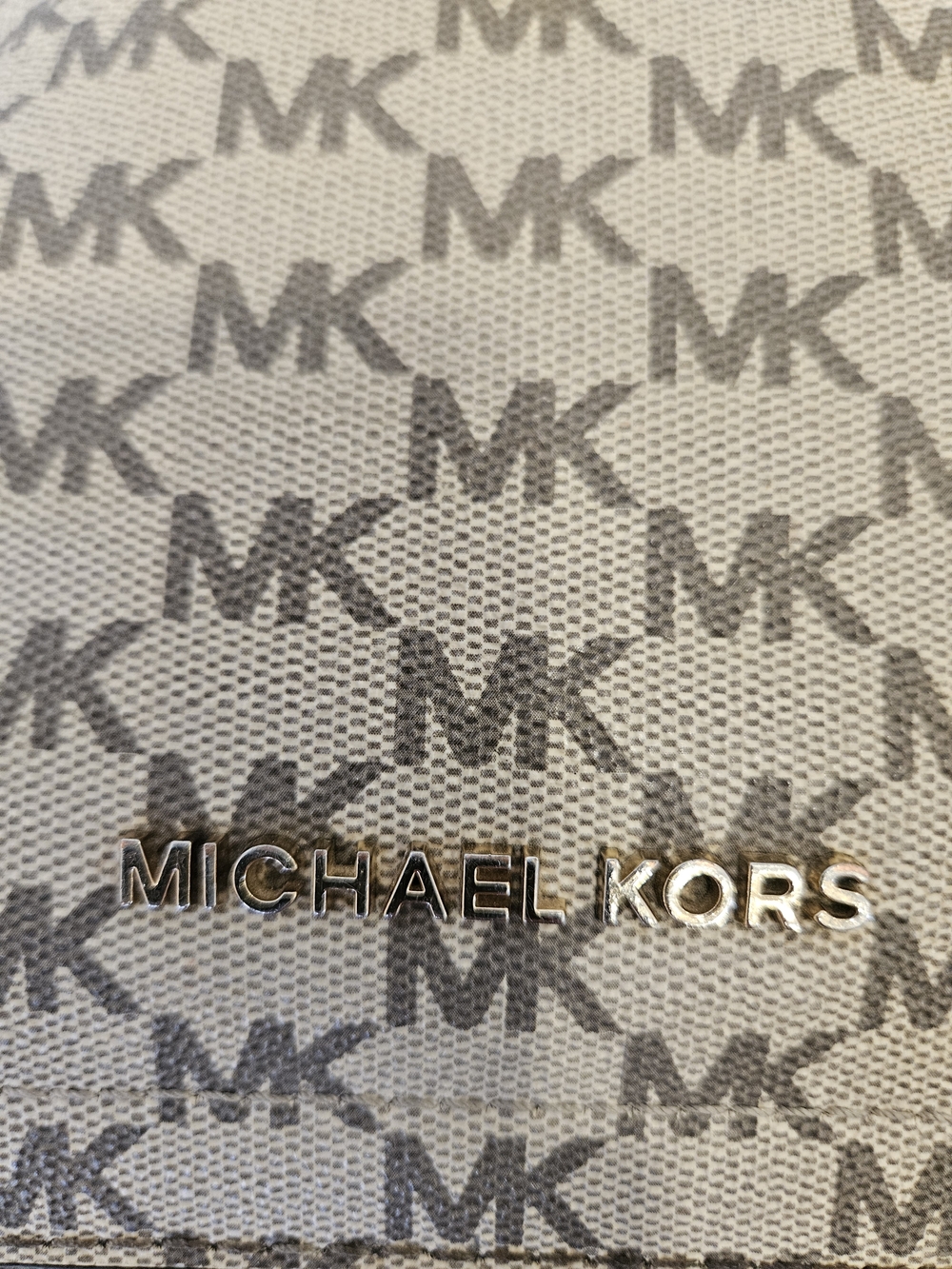 Michael Kors Beige and Brown MK Logo Dome Backpack - Picture 8 of 12